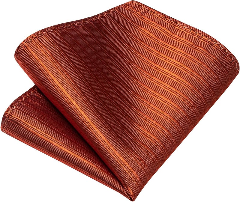 DiBanGu Mens Solid Color Tie and Pocket Square Set Woven Silk Plain Necktie & Handkerchief for Men Wedding Party Formal - Image 5